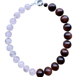 Becky Rose Quartz and Red Tiger Eye Block Necklace