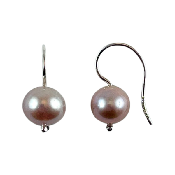 Petite rose pearl glider earrings