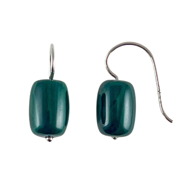 Malachite olive glider earrings