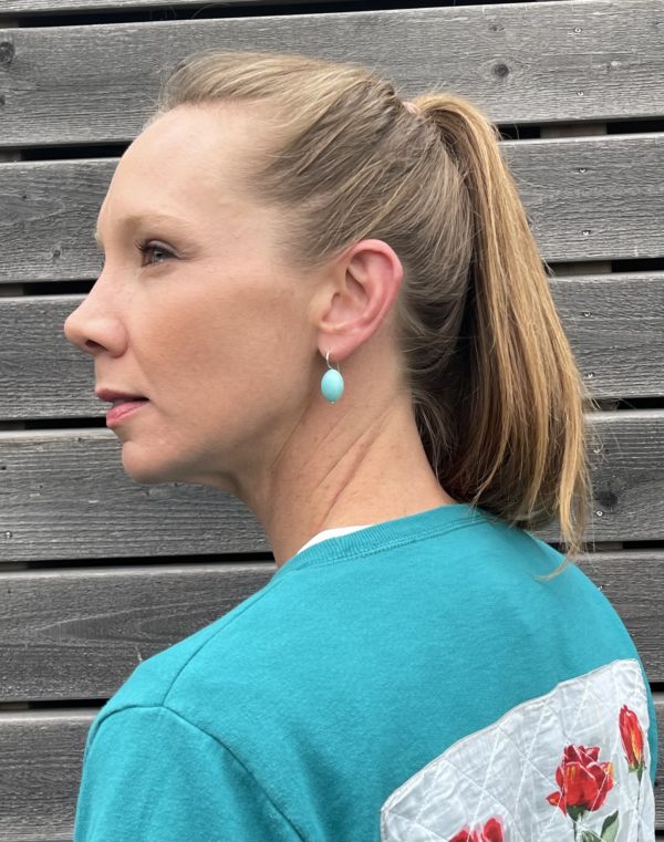 Amazonite olive glider earrings - Image 4
