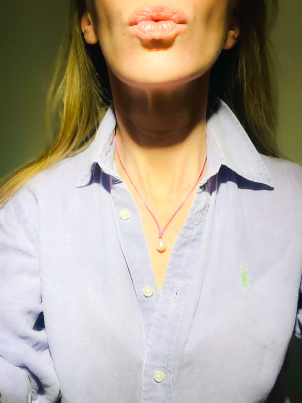 Rosy pearl droplet pendant - Image 6
