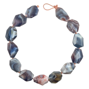 Tebogo Botswana Agate Large Baroque Cut Necklace