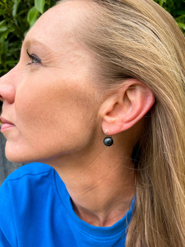 Blue tiger eye glider earrings - Image 2