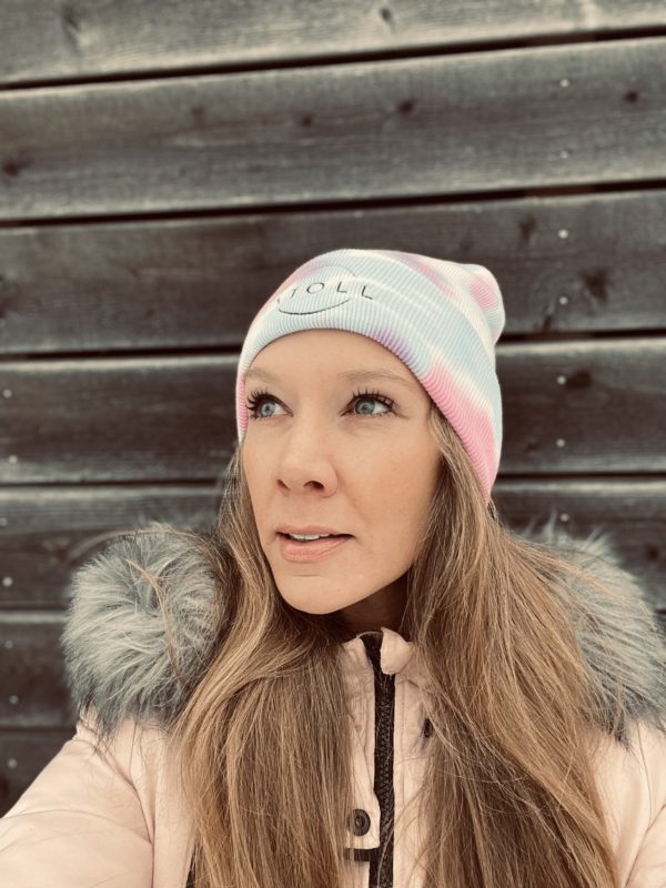 Blue and Pink Tie Dye Beanie - Image 2