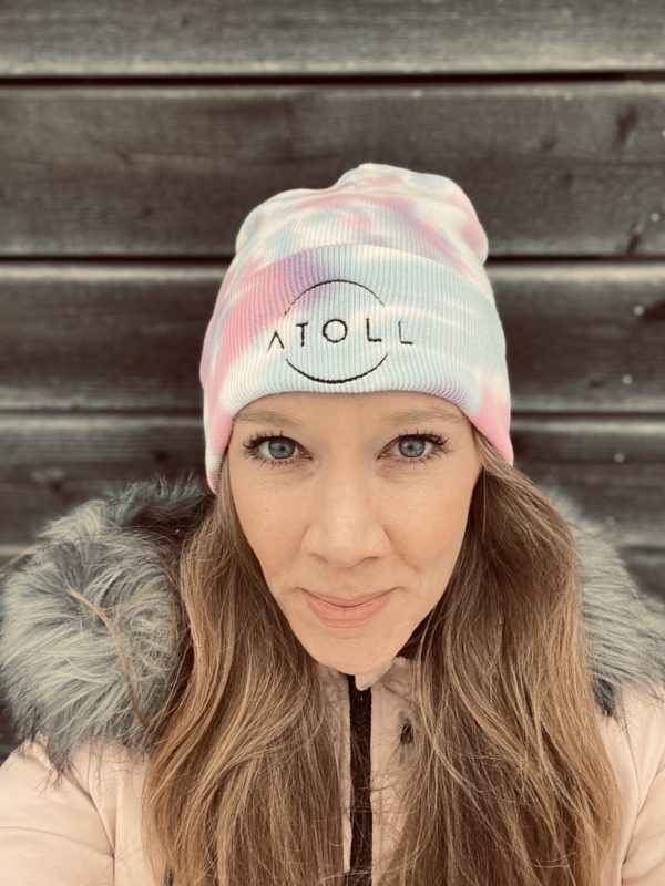 Blue and Pink Tie Dye Beanie - Image 4