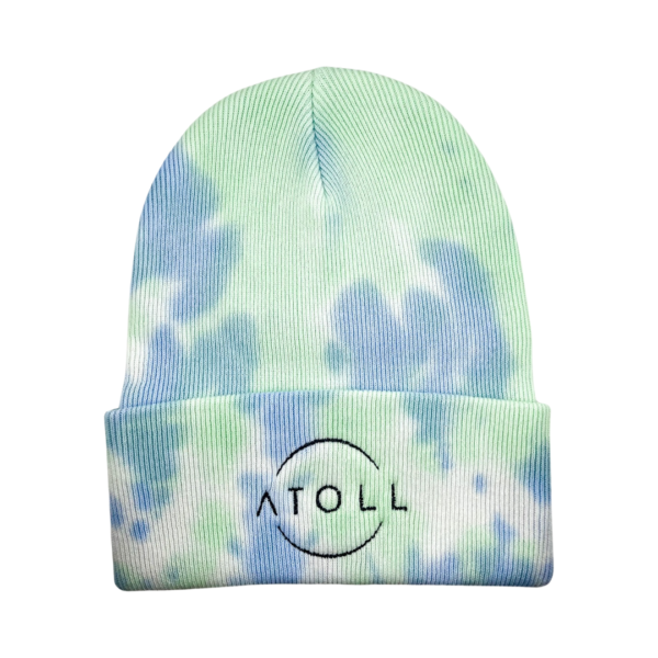 Blue and Green Tie Dye Beanie