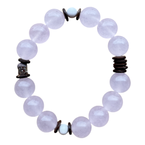 Louise Rose Quartz Stretch Stacker Bracelet