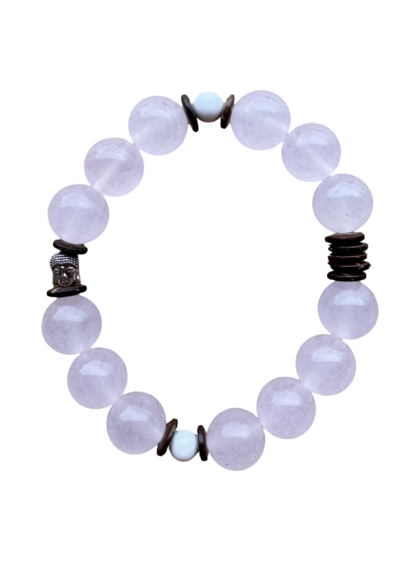 Louise Rose Quartz Stretch Stacker Bracelet