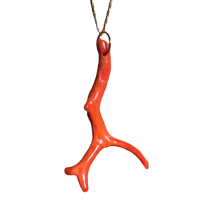 Poppy Red Mediterranean Coral Drop Pendant