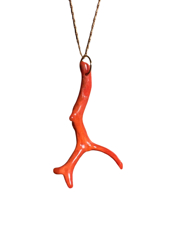 Poppy Red Mediterranean Coral Drop Pendant